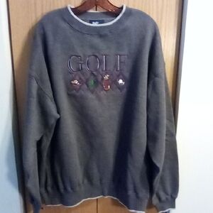Gray Golf Themed Men's Sweatshirt